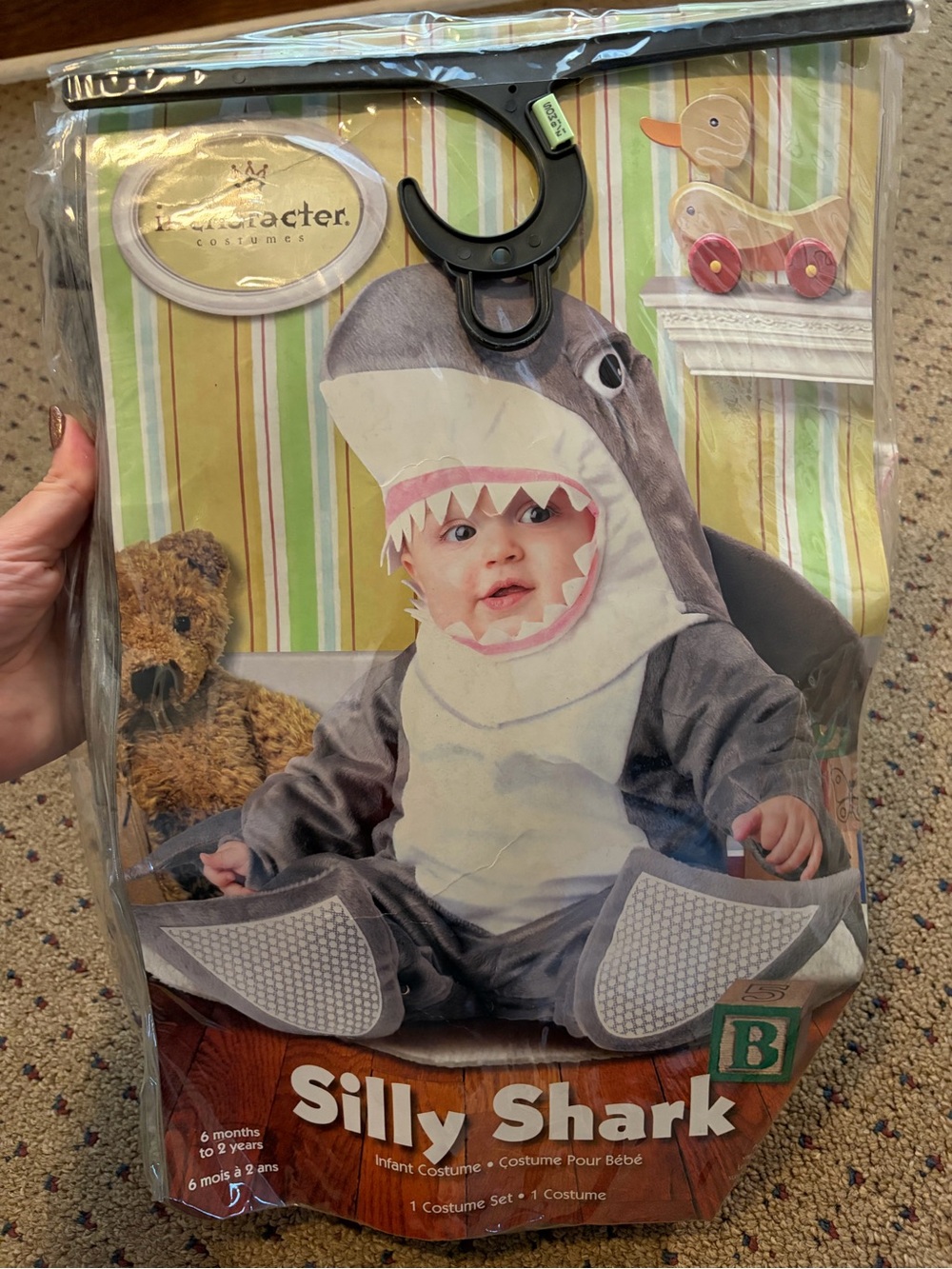 Silly Shark Infant Costume - Grey and White